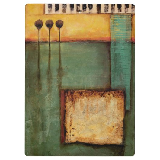 Abstrakte Malerei mit Klaviertasten Klemmbrett (Rückseite)