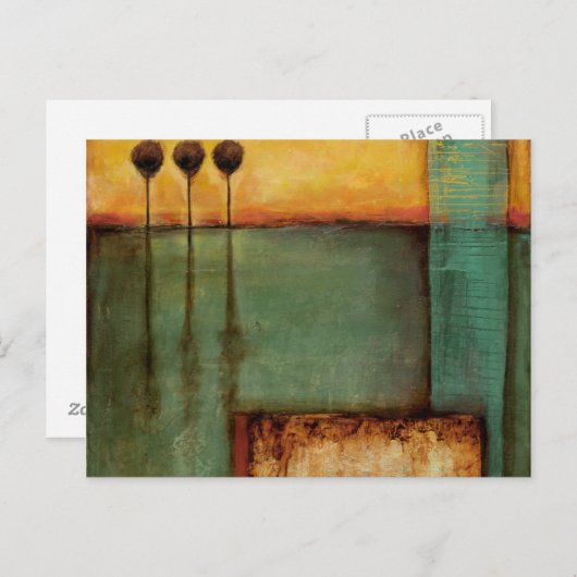 Abstrakte Malerei mit Klaviertasten Postkarte (Vorne/Hinten)