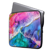 Abstrakte Malerei mit mehrfarbigem goldfarbenem Ac Laptopschutzhülle (Vorderseite Links)