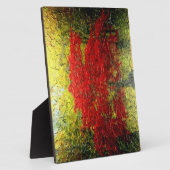 Abstrakte Malerei mit Rotem Baum im Herbst Fotoplatte (Seite)