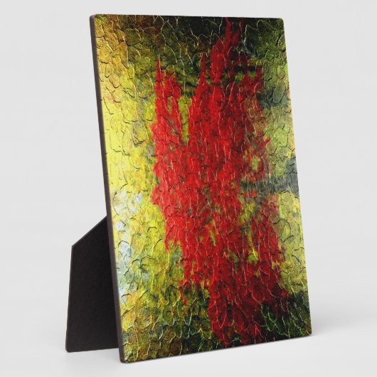 Abstrakte Malerei mit Rotem Baum im Herbst Fotoplatte (Seite)