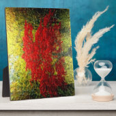 Abstrakte Malerei mit Rotem Baum im Herbst Fotoplatte (Seite)