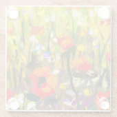 Abstrakte Malerei mit roten Papieren Glasuntersetzer (Rückseite)