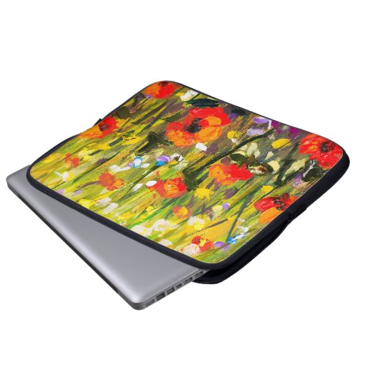 Abstrakte Malerei mit roten Papieren Laptopschutzhülle (Vorne Knopf)