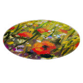 Abstrakte Malerei mit roten Papieren Schneidebrett (Ecke)