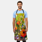 Abstrakte Malerei mit roten Papieren Schürze (Getragen)