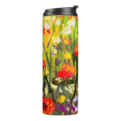 Abstrakte Malerei mit roten Papieren Thermosbecher (Nach links gedreht)