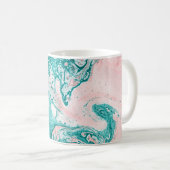 Abstrakte Malerei. Moderne Kunstwerke. Marmoreffek Kaffeetasse (VorderseiteRechts)