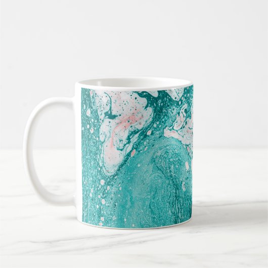 Abstrakte Malerei. Moderne Kunstwerke. Marmoreffek Kaffeetasse (Links)