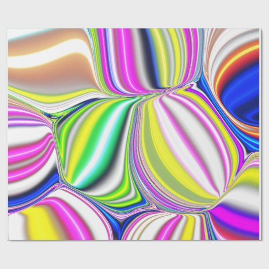 Abstrakte Malerei moderner Art 3D-Effekt in Neonco Geschenkpapier (Flach)