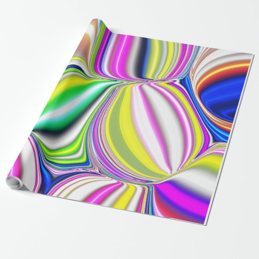 Abstrakte Malerei moderner Art 3D-Effekt in Neonco Geschenkpapier (Ungerollt)