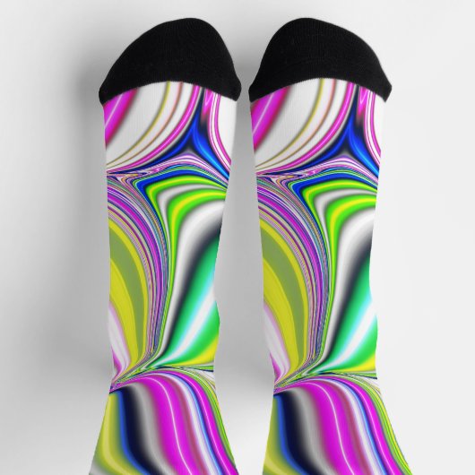 Abstrakte Malerei moderner Art 3D-Effekt in Neonco Socken (Oben)