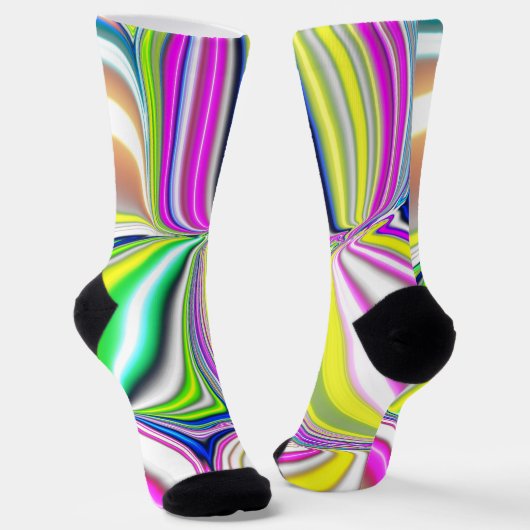 Abstrakte Malerei moderner Art 3D-Effekt in Neonco Socken (Gewinkelt)