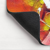 Abstrakte Malerei Moderner Expressionist Rot Gelb Mousepad (Ecke)