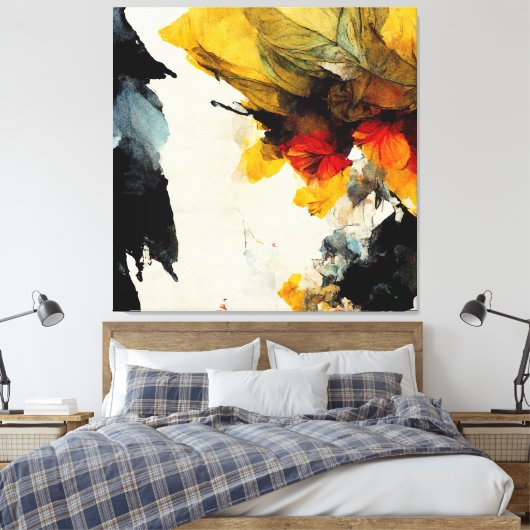 Abstrakte Malerei "Nature flow". Canvas Print Leinwanddruck (Insitu (Schlafzimmer))