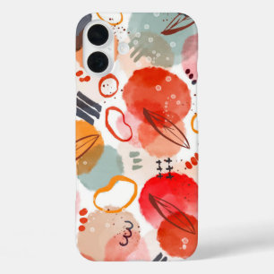 Abstrakte Malerei niedlicher Wasserfarbmuster iPhone 16 Plus Hülle