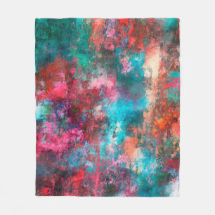 Abstrakte Malerei. Pinselstriche, Farbflecken. M Fleecedecke