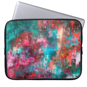 Abstrakte Malerei. Pinselstriche, Farbflecken. M Laptopschutzhülle