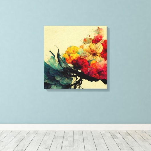 Abstrakte Malerei "Pygmäen Ambrosia". Canvas Print Leinwanddruck (Insitu (Holzboden))