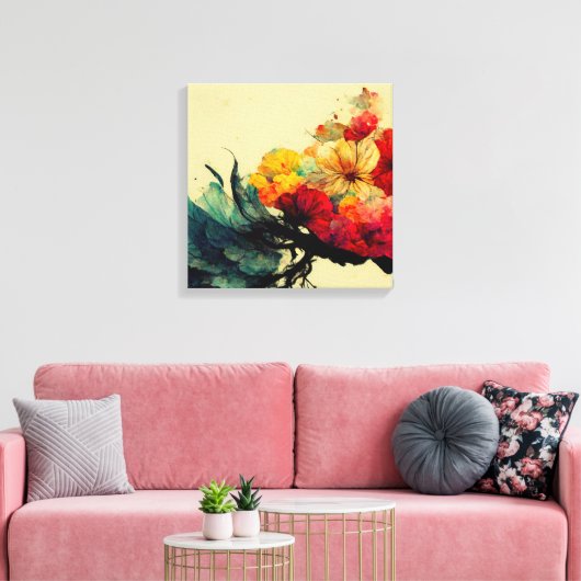 Abstrakte Malerei "Pygmäen Ambrosia". Canvas Print Leinwanddruck (Insitu (Wohnzimmer))