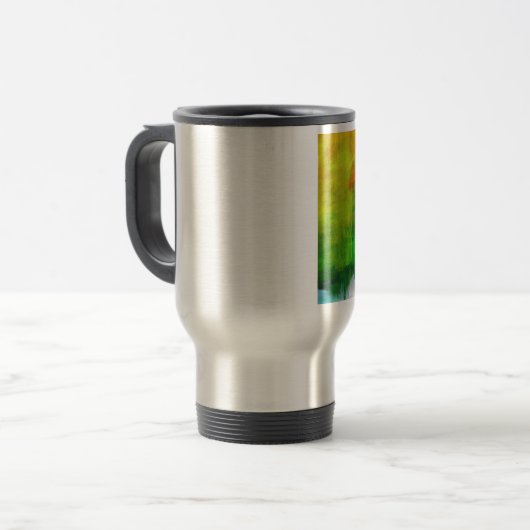 Abstrakte Malerei Reisebecher (Vorderseite Links)