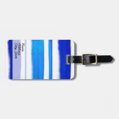 Abstrakte Malerei | Retro Blue 4 Gepäckanhänger (Vorderseite horizontal)