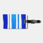 Abstrakte Malerei | Retro Blue 4 Gepäckanhänger (Rückseite horizontal)