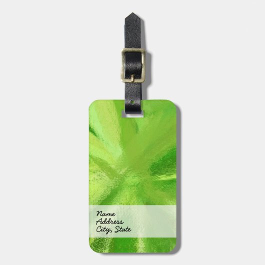 Abstrakte Malerei | Retro Green 5 Gepäckanhänger (Vorderseite vertikal)