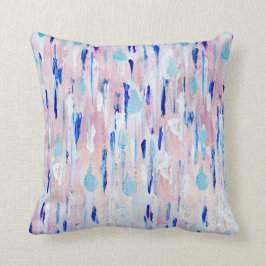 Abstrakte Malerei Rosa blaue Kupfer Rose Gold Kissen