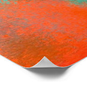 Abstrakte Malerei, Rot, Orange, Aqua, Aquamarin Poster (Ecke)