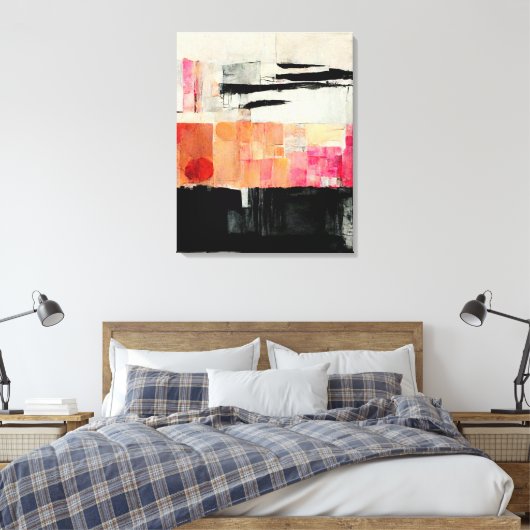 Abstrakte Malerei "Ruhestacks". Canvas Print Leinwanddruck (Insitu (Schlafzimmer))