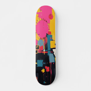 Abstrakte Malerei-Spritzer und Farbblock-Straßenku Skateboard