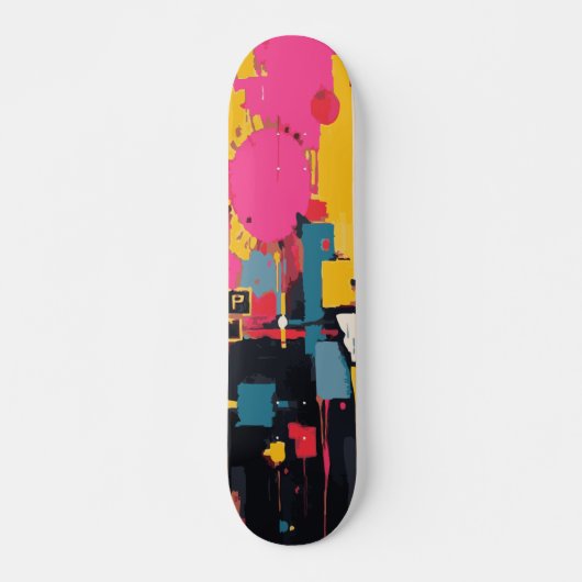 Abstrakte Malerei-Spritzer und Farbblock-Straßenku Skateboard (Vorne)