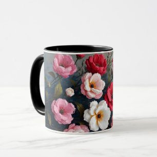 Abstrakte Malerei stilisierter Blumen Tasse