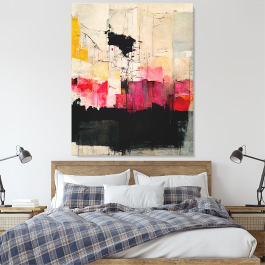 Abstrakte Malerei "Sümpfe". Canvas Print Leinwanddruck (Insitu (Schlafzimmer))