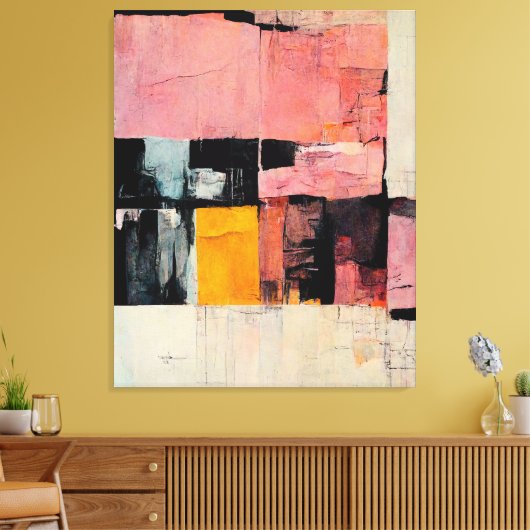 Abstrakte Malerei "Sunday Survival". Canvas Print Leinwanddruck (Insitu (Wohnzimmer))