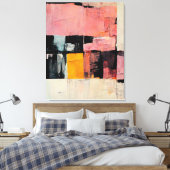 Abstrakte Malerei "Sunday Survival". Canvas Print Leinwanddruck (Insitu (Schlafzimmer))