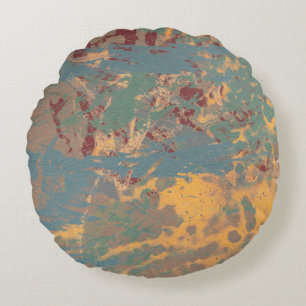 Abstrakte Malerei. Tintenhandbild. Moderne Kunst Rundes Kissen
