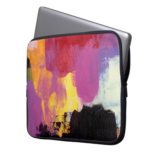Abstrakte Malerei. Trendy Art Style. Helle Farbe Laptopschutzhülle (Vorderseite Links)