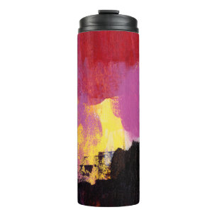 Abstrakte Malerei. Trendy Art Style. Helle Farbe Thermosbecher