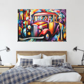 Abstrakte Malerei von Fahrgastbeleuchtung aus Taxi Leinwanddruck (Insitu (Schlafzimmer))