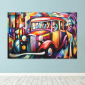 Abstrakte Malerei von Fahrgastbeleuchtung aus Taxi Leinwanddruck (Insitu (Holzboden))