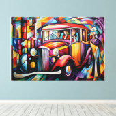 Abstrakte Malerei von Fahrgastbeleuchtung aus Taxi Leinwanddruck (Insitu (Holzboden))