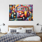 Abstrakte Malerei von Fahrgastbeleuchtung aus Taxi Leinwanddruck (Insitu (Schlafzimmer))