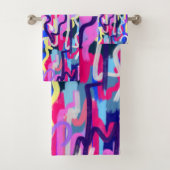 Abstrakte Malerei von Formen und Farben Badhandtuch Set (Insitu)