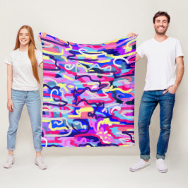 Abstrakte Malerei von Formen und Farben Fleecedecke
