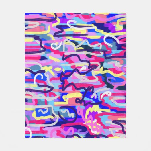 Abstrakte Malerei von Formen und Farben Fleecedecke (Vorderseite)