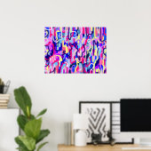 Abstrakte Malerei von Formen und Farben Poster (Heimbüro)