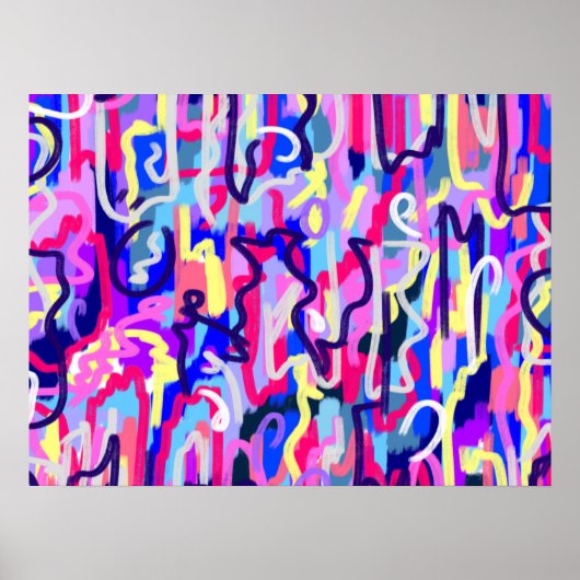 Abstrakte Malerei von Formen und Farben Poster (Vorne)