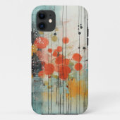 Abstrakte Malerei Winter Regenfall Aquarellfarben Case-Mate iPhone Hülle (Rückseite)